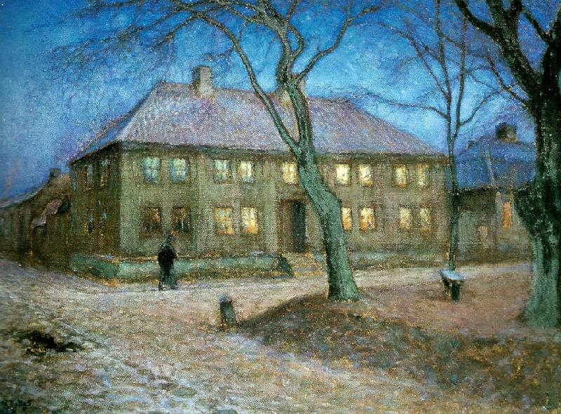 Nils Kreuger det gamla skolhuset oil painting image
